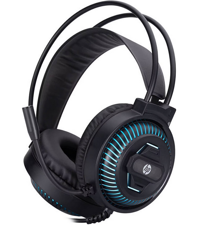 HP DHE-8001U-Casque Audio filaire, connectivité USB, microphone omnidirectionnel, haut-parleur de 50 mm avec LED